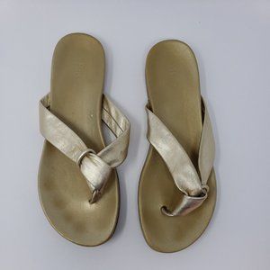 Bass Addison Thong Flip Flop Gold Womens Sandals Size 9